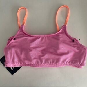 Girl’s 2 Piece Swimsuit Spaghetti Strap And Back Art Class Pink/Yellow Size L